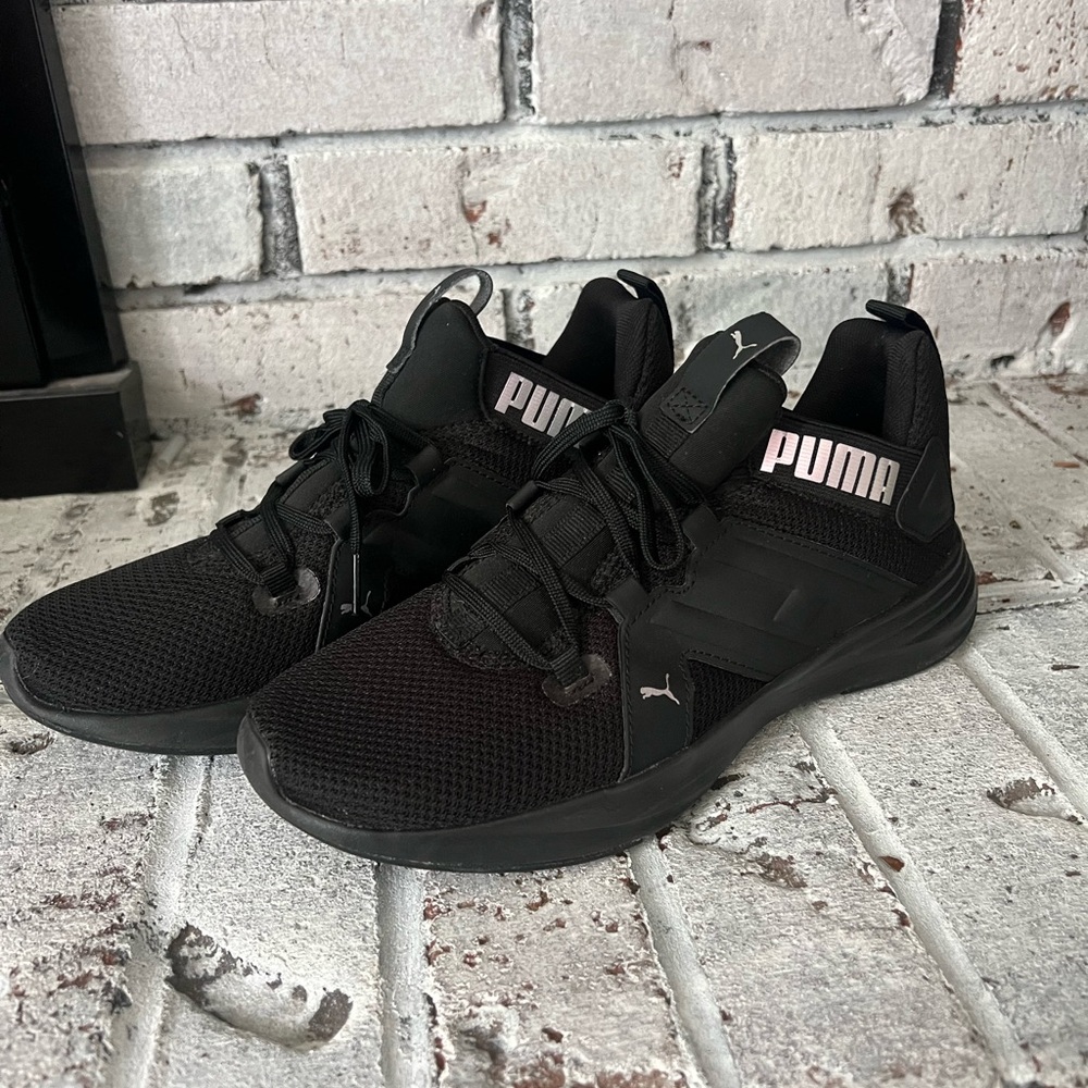 PUMA Black and Pink Sport Sneakers